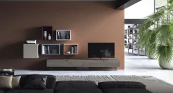 Zona living moderna con parete attrezzata Devina Nais